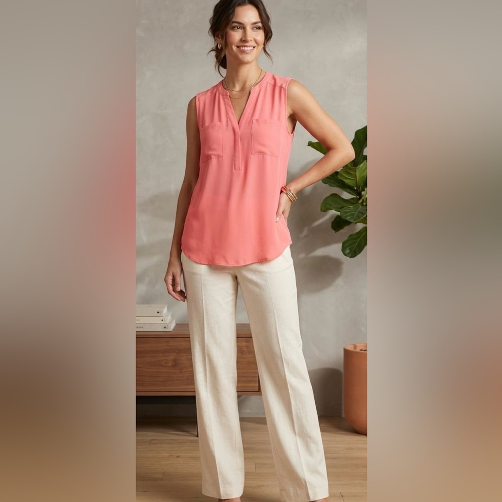 NEW Torrid Harper Pink Georgette Pullover Sleeveless Blouse Size 1X 14-16